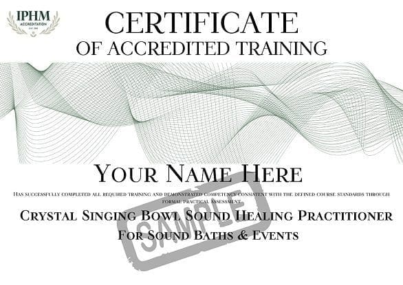 a copy of certified and accredited sound healing training course