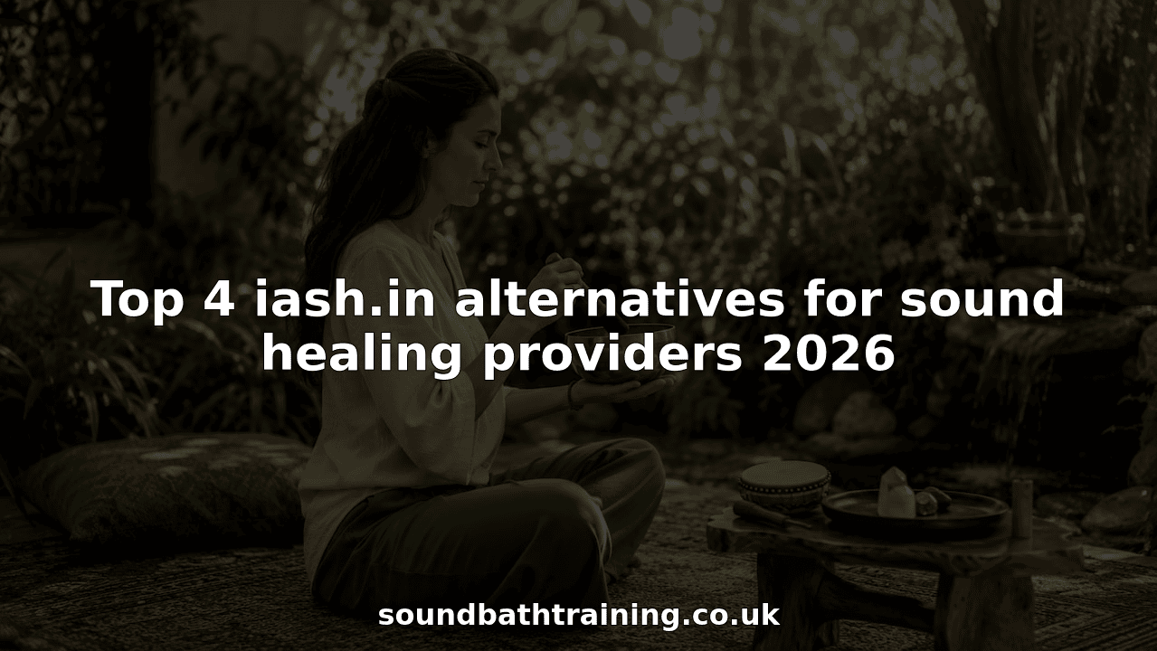 Sound healing practitioner playing singing bowl in studio